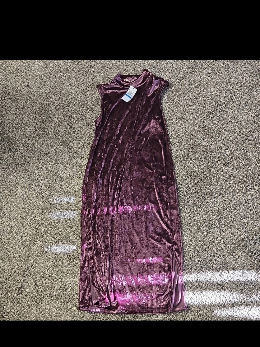 Michael Kors Velvet Sleeveless Maxi Dress in Plum
